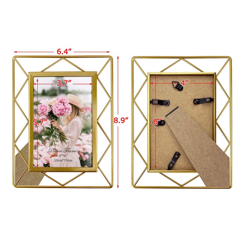 SPEPLA 4x6 Metal Picture Frames for Tabletop or Wall Mounting Display  2 Pack 6 x 4 Photo Frame - Image 2